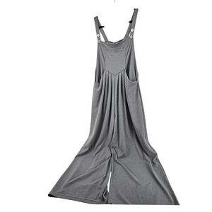 Halara Gray Wide Leg Overalls Textured Bib Jumpsuit Comfy Boho Casual XL Tall